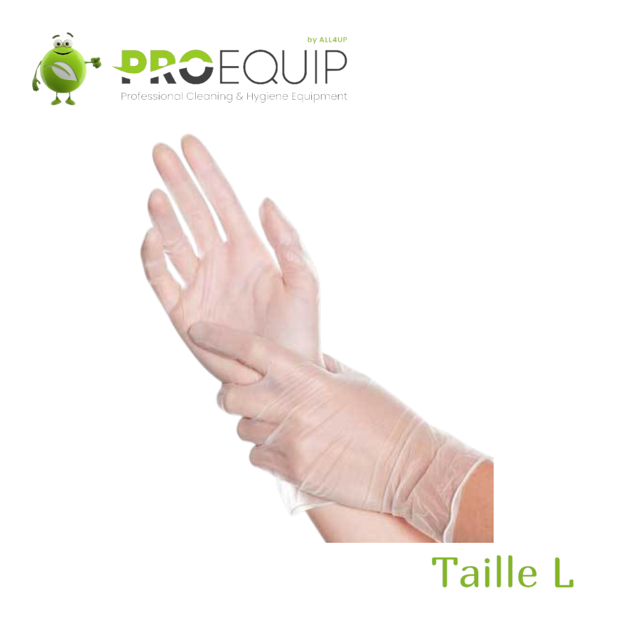Vinylhandschoen - transparant - ongepoederd - L - 100stks